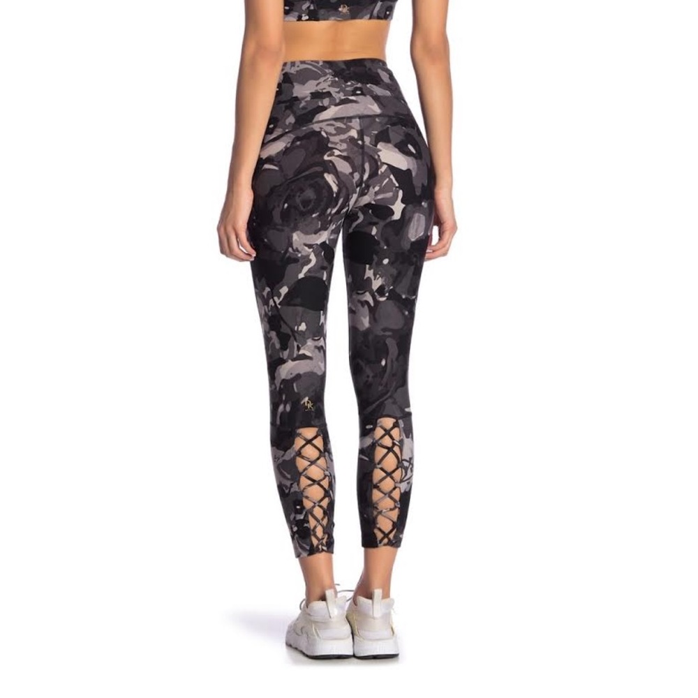 Donna Karan Floral Print Workout Pants/Leggings